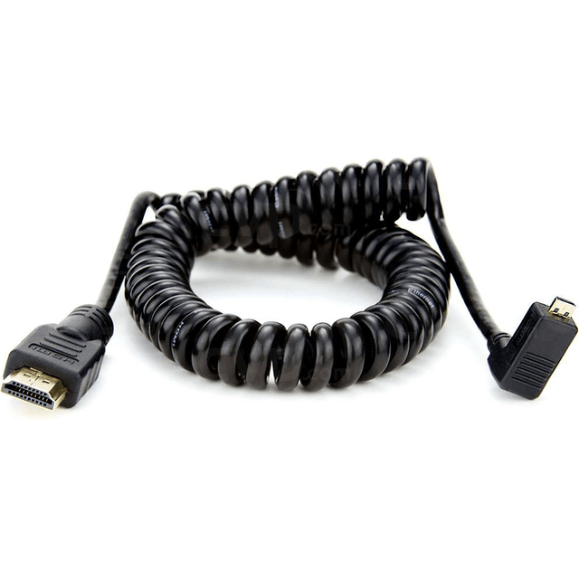 Shop Atomos ATOMCAB013 Coiled Right-angle Micro HDMI to Full HDMI Cable (50-65cm) by Atomos at Nelson Photo & Video