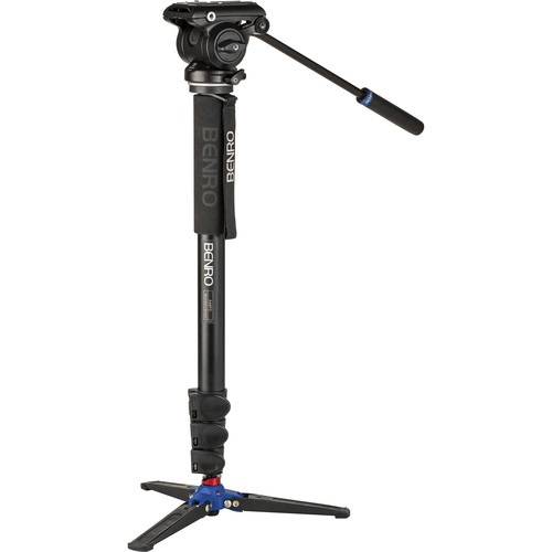 Shop Benro A48T Classic Aluminum Monopod with Flip Locks, 3-Leg Base, and S4PRO Video Head by Benro at Nelson Photo & Video