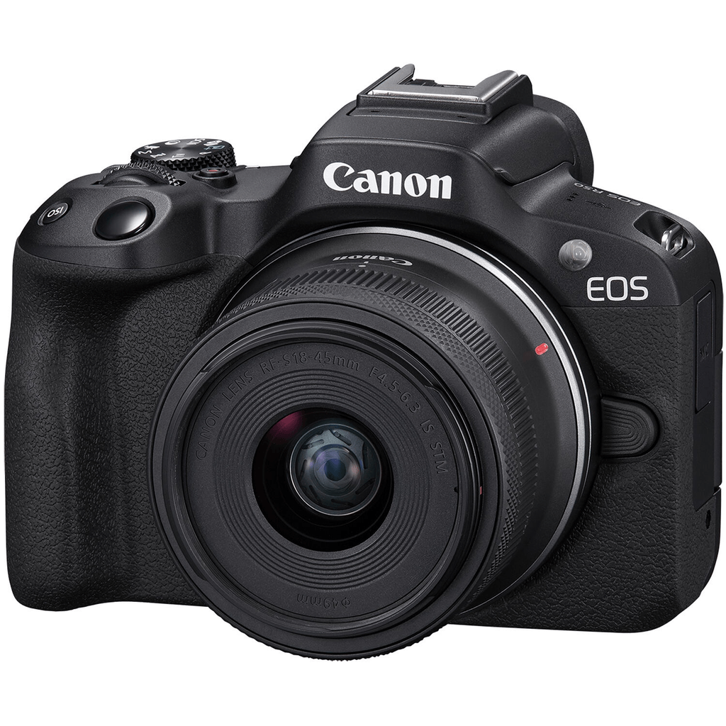 Shop Canon EOS R50 Mirrorless Camera with RF-S18-45mm f/4.5-6.3 IS STM Lens (Black) by Canon at Nelson Photo & Video