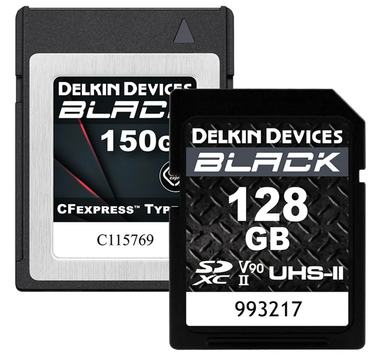 Delkin Devices 150GB BLACK CFexpress Type-B & 128GB BLACK RUGGED Memory Card Bundle