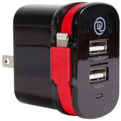 Shop Digital Treasures ChargeIt! Dual Output Wall Charger with MFI Lightning Cable by PC TREASURES LLC at Nelson Photo & Video