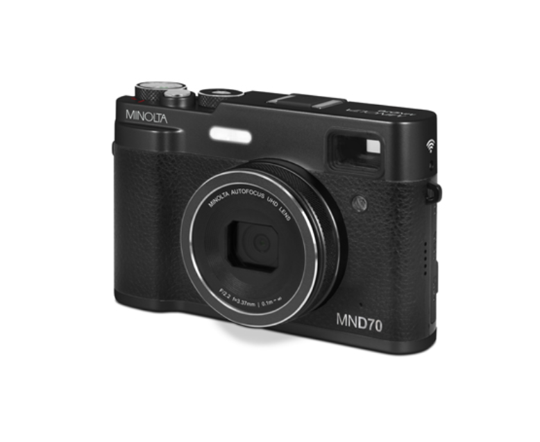 MINOLTA MND70 Retro 48 MP Autofocus / 5K Ultra HD Dual Lens Camera w/WiFi (Black)