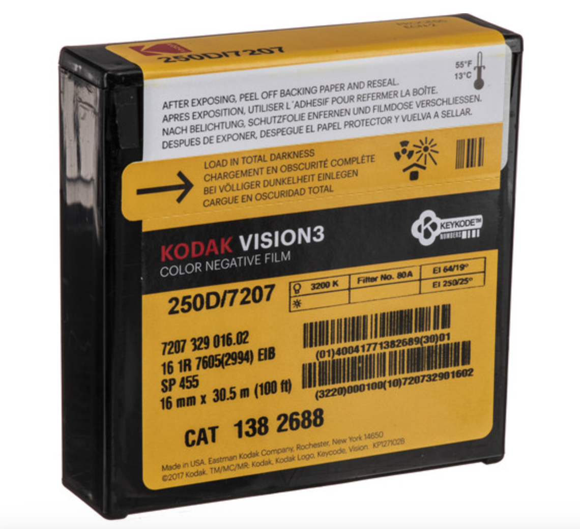 Kodak VISION3 250D Color Negative Film #7207 (16mm, 100' Roll)