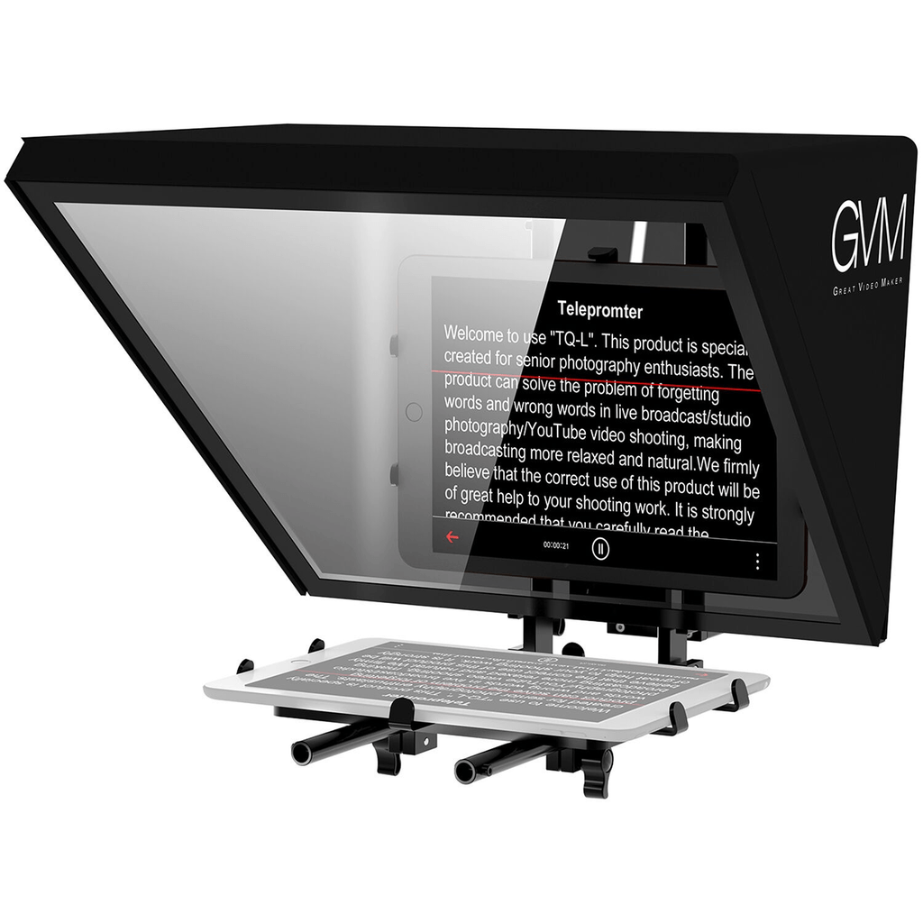 GVM Teleprompter for Tablets and Smartphones with Bluetooth Remote and App - Nelson Photo & Video