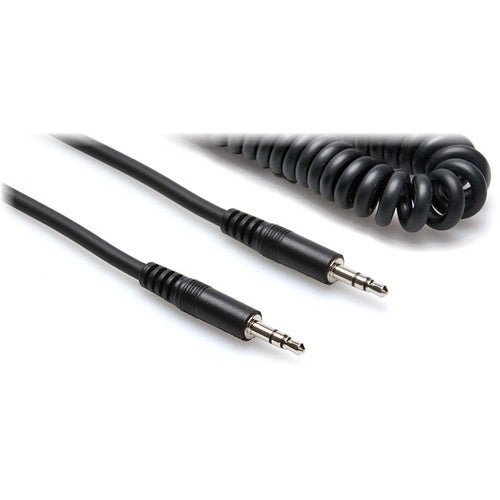 Hosa Technology CMM-105C 3.5mm Male to 3.5mm Male Coiled Cable (5”) - Nelson Photo & Video