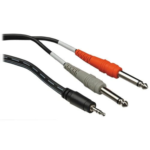 Hosa Technology Stereo Mini (3.5mm) Male to 2 Mono 1.4” Male Insert Y-Cable - 10’ - Nelson Photo & Video