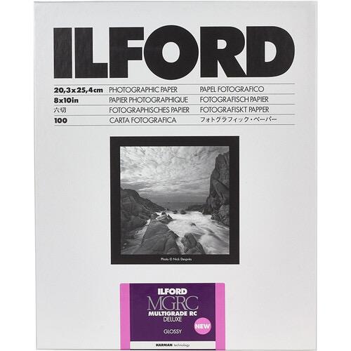 Ilford MULTIGRADE RC Deluxe Paper (Glossy, 8x10”, 100 Sheets) - Nelson Photo & Video