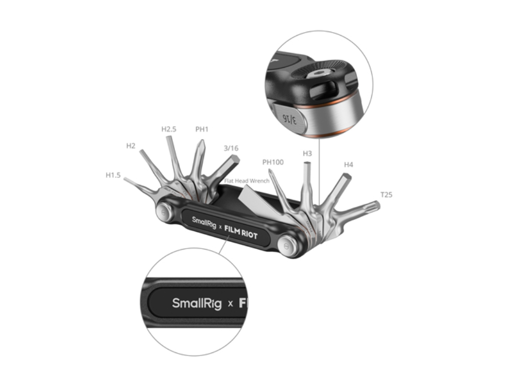 SmallRig x FILM RIOT 10-in-1 Folding Wrench Set with Multiple Angle Positioning (Black)