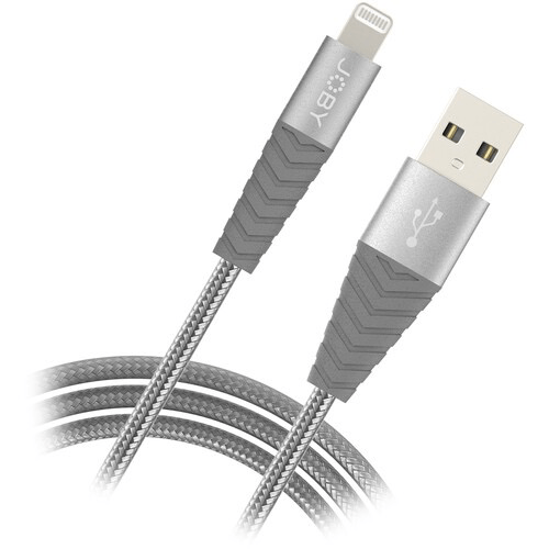 Shop JOBY Charge & Sync Lightning Cable (9.8', Space Grey) by Joby at Nelson Photo & Video