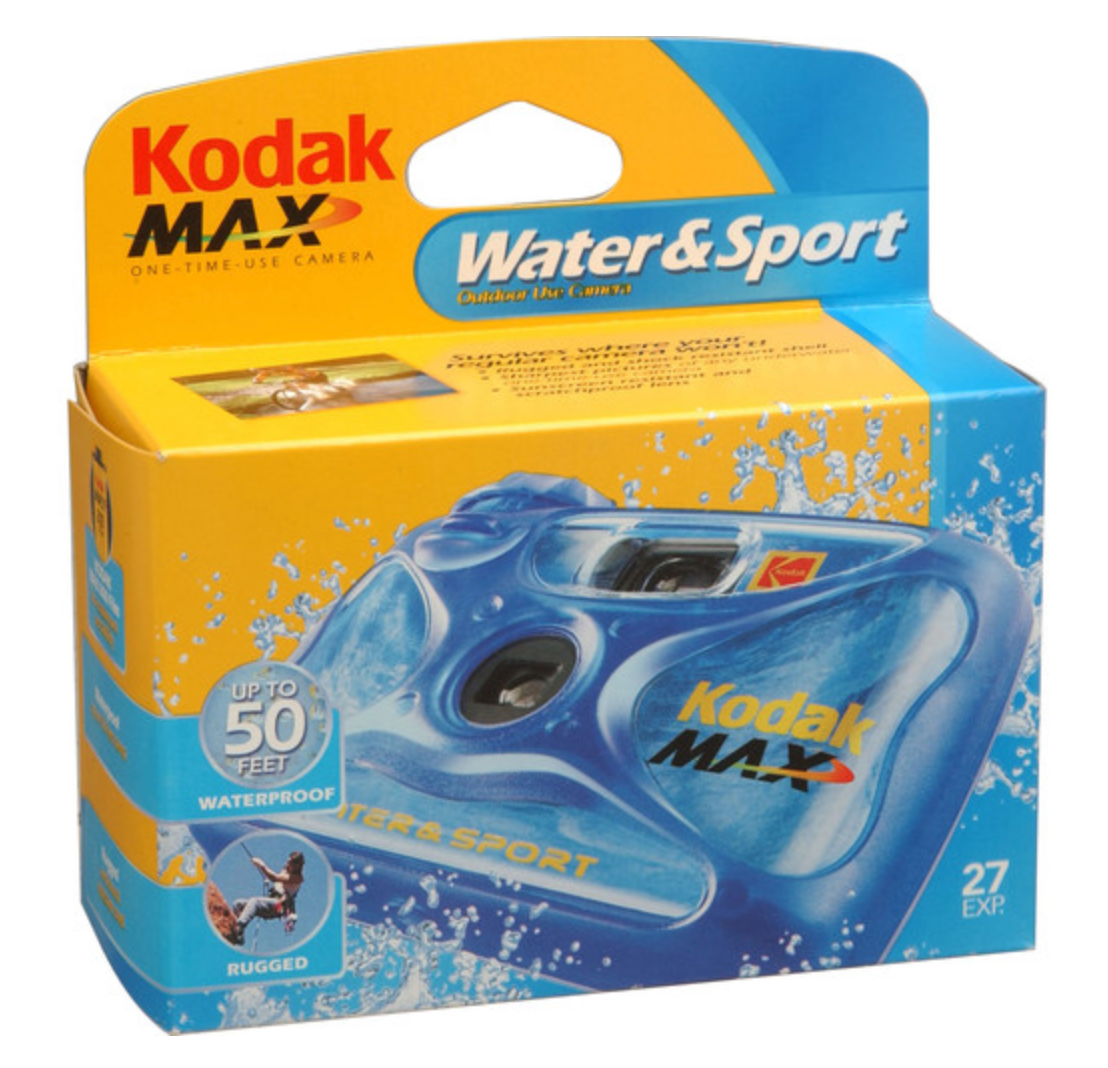 Kodak Kodak Water & Sport Waterproof (50'/15 m) 35mm One-Time-Use Disposable Camera (ISO-800) - 27 Exposures