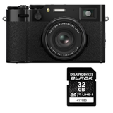 FUJIFILM X100VI Digital Camera (Black) with Delkin Black Rugged SD Card 99MB/S - 32 GB