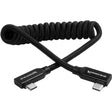 Kondor Blue 12-24” Coiled USB-C Right Angle Braided Cable (Black) - Nelson Photo & Video