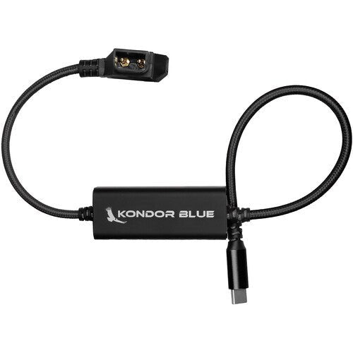Kondor Blue 16” DC to USB-C Power Delivery Cable for Mirrorless Cameras (Black) - Nelson Photo & Video