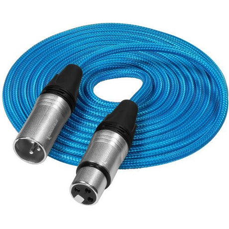 Kondor Blue 3-Pin XLR Male to 3-Pin XLR Female Audio Cable (10’) - Nelson Photo & Video