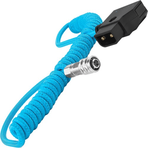 Shop Kondor Blue Coiled D-Tap to 2-Pin Power Cable for BMPCC 6K/4K (Blue) by KONDOR BLUE at Nelson Photo & Video