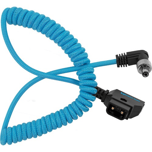 Shop Kondor Blue Coiled D-Tap to Locking DC 2.5mm Right-Angle Cable (16 to 50") by KONDOR BLUE at Nelson Photo & Video