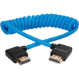 Shop Kondor Blue Coiled Right-Angle High-Speed HDMI Cable (Kondor Blue, 12 to 24") by KONDOR BLUE at Nelson Photo & Video