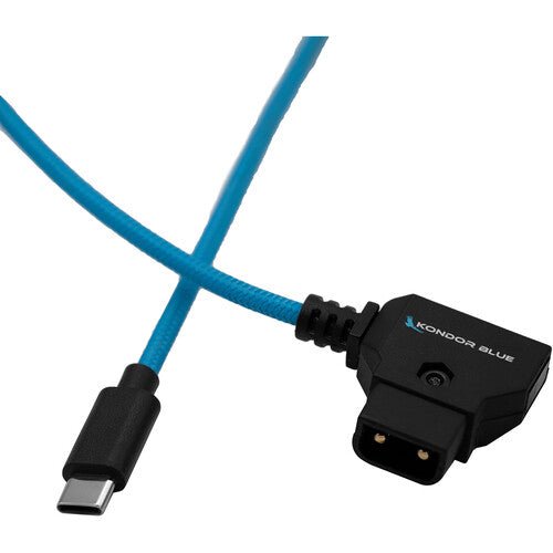 Kondor Blue D-Tap to USB-c Power Delivery Cable for Mirrorless Cameras (16”, Blue) - Nelson Photo & Video