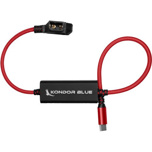Kondor Blue D-Tap to USB-C Power Delivery Cable for Mirrorless Cameras (16”, Cardinal Red) - Nelson Photo & Video