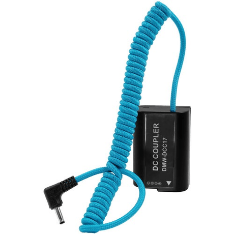 Shop Kondor Blue DMW-BLK22 Dummy Battery to DC 1.35/3.5mm Coiled Cable (16 to 36") by KONDOR BLUE at Nelson Photo & Video