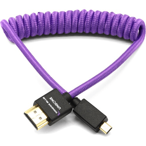 Shop Kondor Blue Gerald Undone Braided Coiled High-Speed Micro-HDMI to HDMI Cable (Limited Purple Edition, 12 to 24") by KONDOR BLUE at Nelson Photo & Video