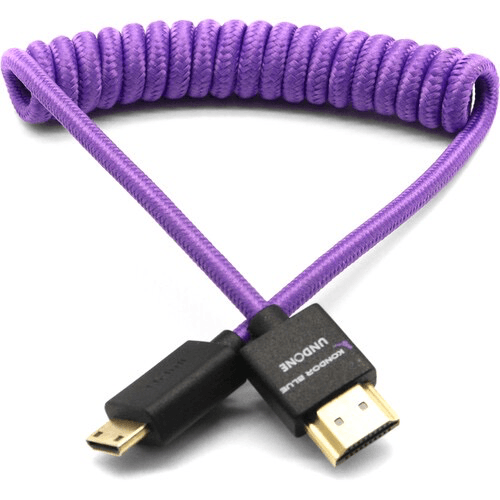 Shop Kondor Blue Gerald Undone Braided Coiled High-Speed Mini-HDMI to HDMI Cable (Limited Purple Edition, 12 to 24") by KONDOR BLUE at Nelson Photo & Video
