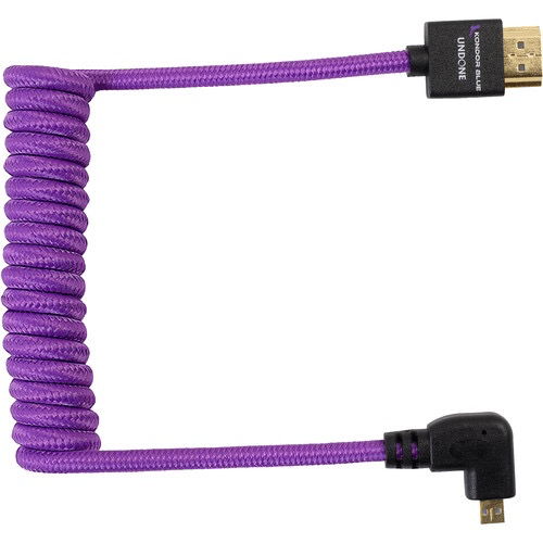 Shop Kondor Blue Gerald Undone Braided Coiled High-Speed Right-Angle Micro-HDMI to HDMI Cable for Canon R5 & R6 Cameras (Limited Purple Edition, 12 to 24") by KONDOR BLUE at Nelson Photo & Video