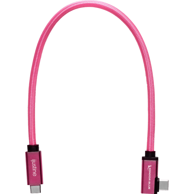 Kondor Blue iJustine Male USB-C 3.2 Gen 2 Right Angle Cable (1', Pink) - Nelson Photo & Video