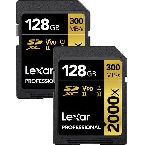 Shop Lexar Pro 2000x SD UHS-II 128gb 2 pack by Lexar at Nelson Photo & Video