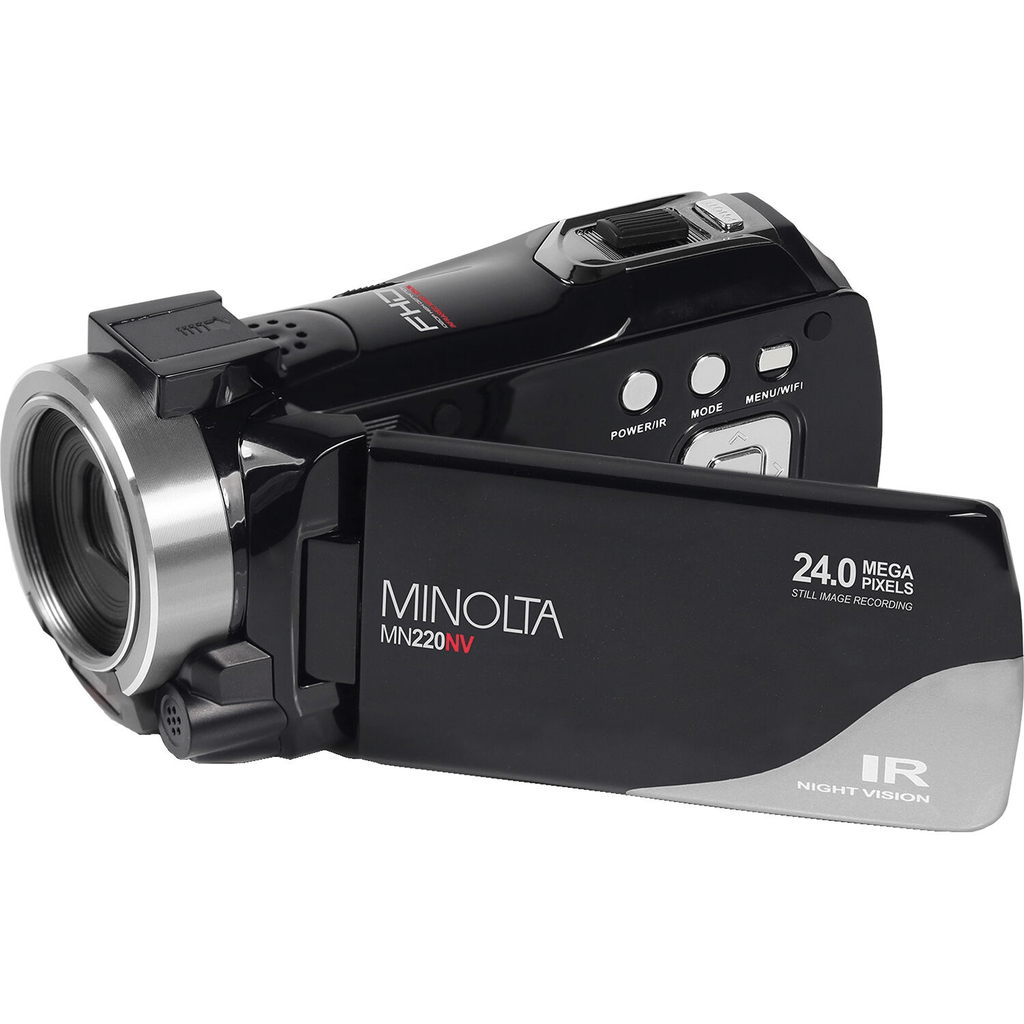 Minolta MN220NV Full HD Night Vision Camcorder with 16x Digital Zoom (Black) - Nelson Photo & Video