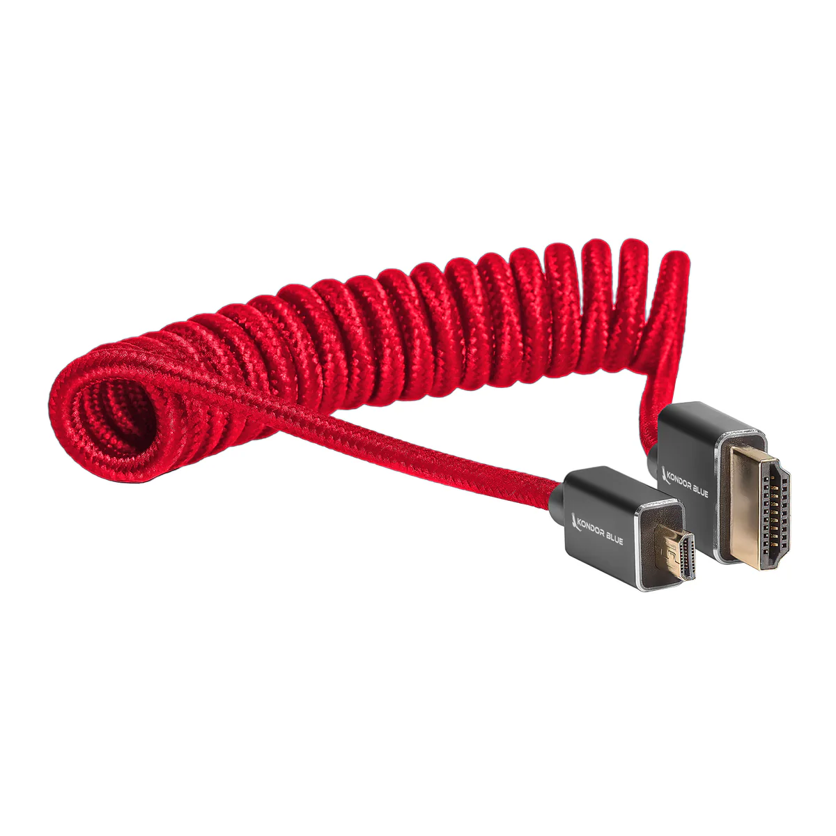 Kondor Blue Micro-HDMI to Full-HDMI Coiled Cable - 12"-24"