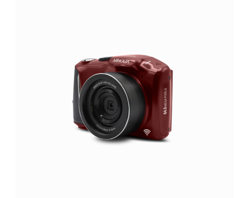 MINOLTA MND55 64 MP Autofocus / 4K Ultra HD Camera w/WiFi (Red)