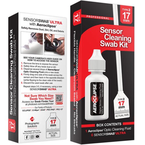 Photographic Solutions Sensor Cleaning Swab Kit (17mm Swab, Aeroclipse Solution) - Nelson Photo & Video
