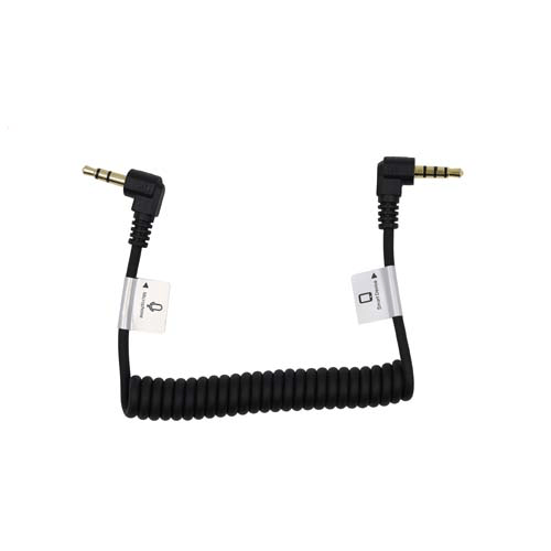 Shop Promaster Audio Cable 3.5mm TRRS male right angle - 3.5mm TRS male right angle - 8 1/2" coiled by Promaster at Nelson Photo & Video