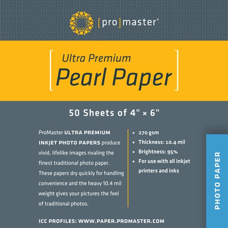 Shop Promaster Ultra Premium Pearl Paper - 4"x6" - 50 Sheets by Promaster at Nelson Photo & Video