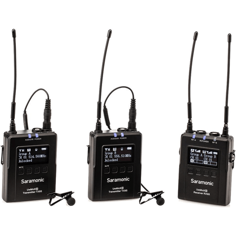 Saramonic UWMIC9S KIT2 2-Person Camera-Mount Wireless Omni Lavalier Microphone System (514 to 596 MHz) - Nelson Photo & Video