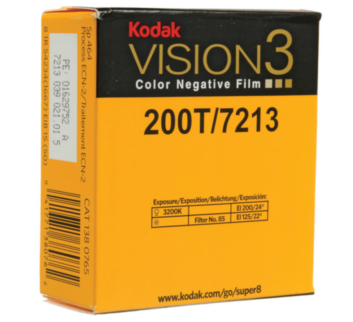 Kodak VISION3 200T Color Negative Film #7213 (Super 8, 50' Roll)