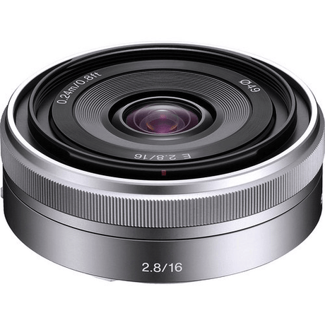 Shop Sony 16mm f/2.8 Wide-Angle Alpha E-Mount Lens (Silver) by Sony at Nelson Photo & Video