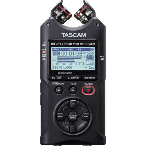 Shop Tascam DR-40X 4-Channel / 4-Track Portable Audio Recorder and USB Interface with Adjustable Mic by Tascam at Nelson Photo & Video