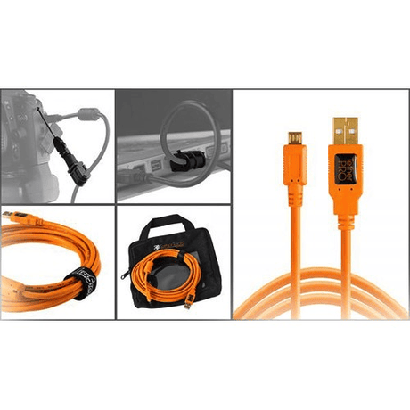 Shop Tether Tools Starter Tethering Kit with USB 2.0 Micro-B 5-Pin Cable (Orange) by Tether Tools at Nelson Photo & Video