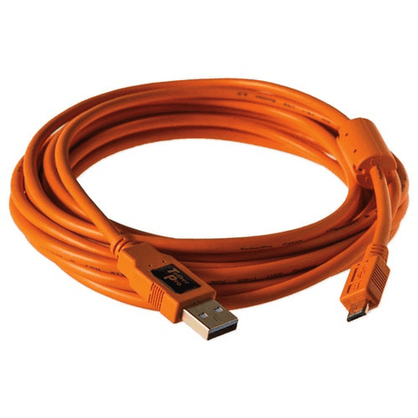Shop Tether Tools TetherPro USB 2.0 A Male to Micro-B 5-Pin Cable (15', Orange) by Tether Tools at Nelson Photo & Video