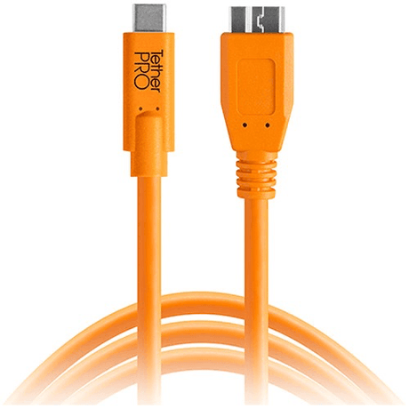 Shop Tether Tools TetherPro USB Type-C Male to Micro-USB 3.0 Type-B Male Cable (15', Orange) by Tether Tools at Nelson Photo & Video