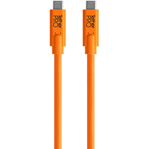 Shop Tether Tools TetherPro USB Type-C Male to USB Type-C Male Cable (15', Orange) by Tether Tools at Nelson Photo & Video