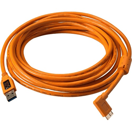 Shop Tether Tools USB 3.0 Type-A Male to Micro-USB Right-Angle Male Cable (15', Orange) by Tether Tools at Nelson Photo & Video